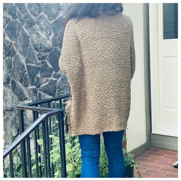 Soft Olive Green Popcorn Cardigan With pockets - Picture 14 of 16